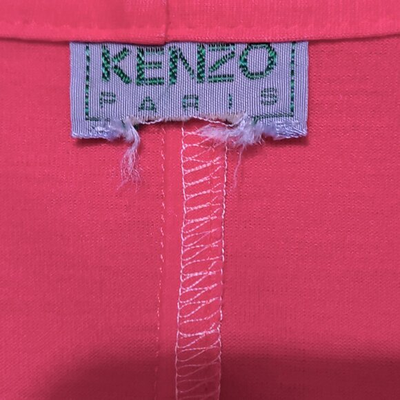 Vintage KENZO Paris Hot Pink Cotton Long-sleeved Wrap Top Small Medium EUC 1990s - Picture 7 of 7